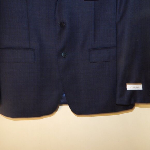 NWT Calvin Klein Navy Wool Blazer / Suit Coat Sz 44R - Picture 4 of 9